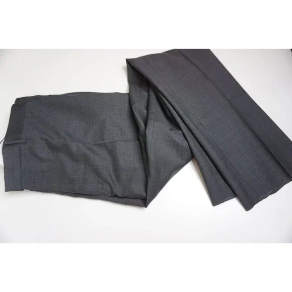 Burberry London Solid Gray S100s Wool Dress Pants Sz 58 NEW